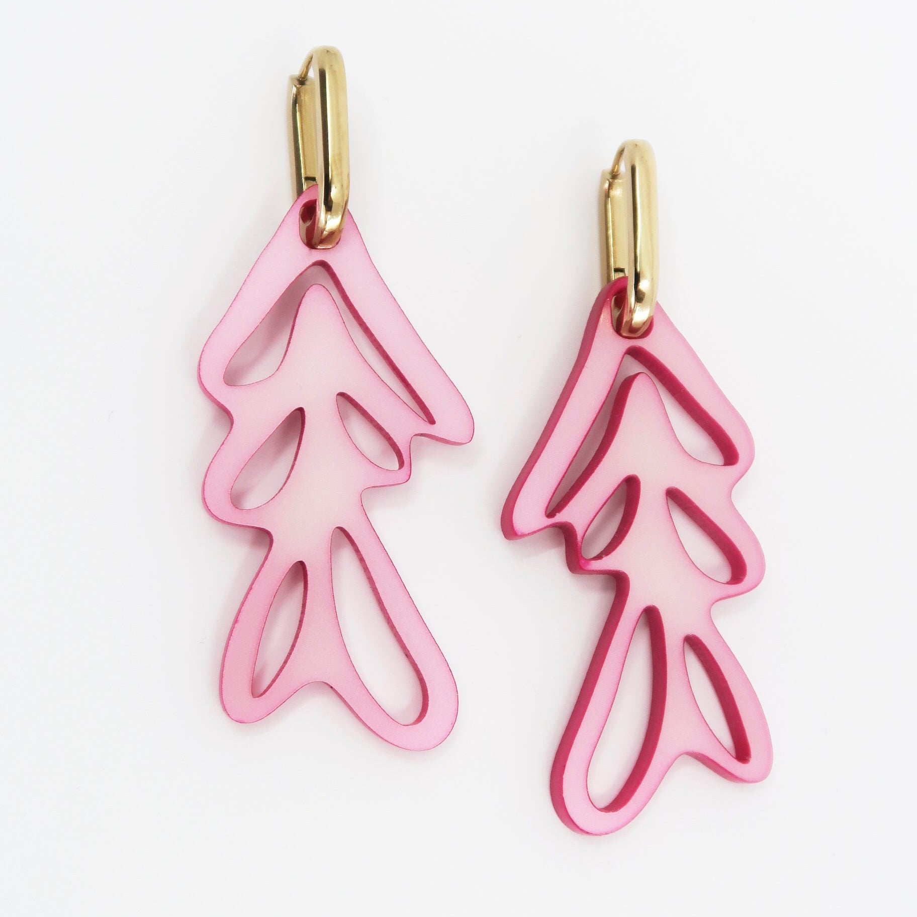 ALGAE 01 Ohrringe mit Edelstahl Klappcreolen