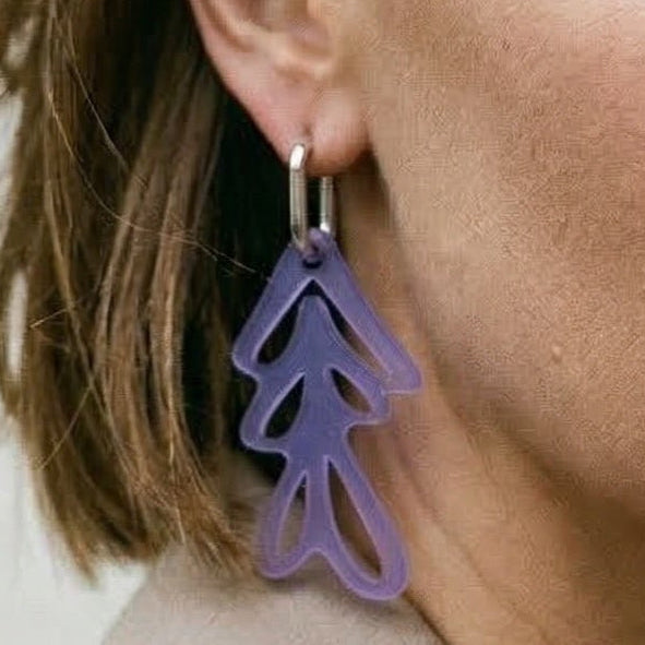 ALGAE 01 Ohrringe mit Edelstahl Klappcreolen