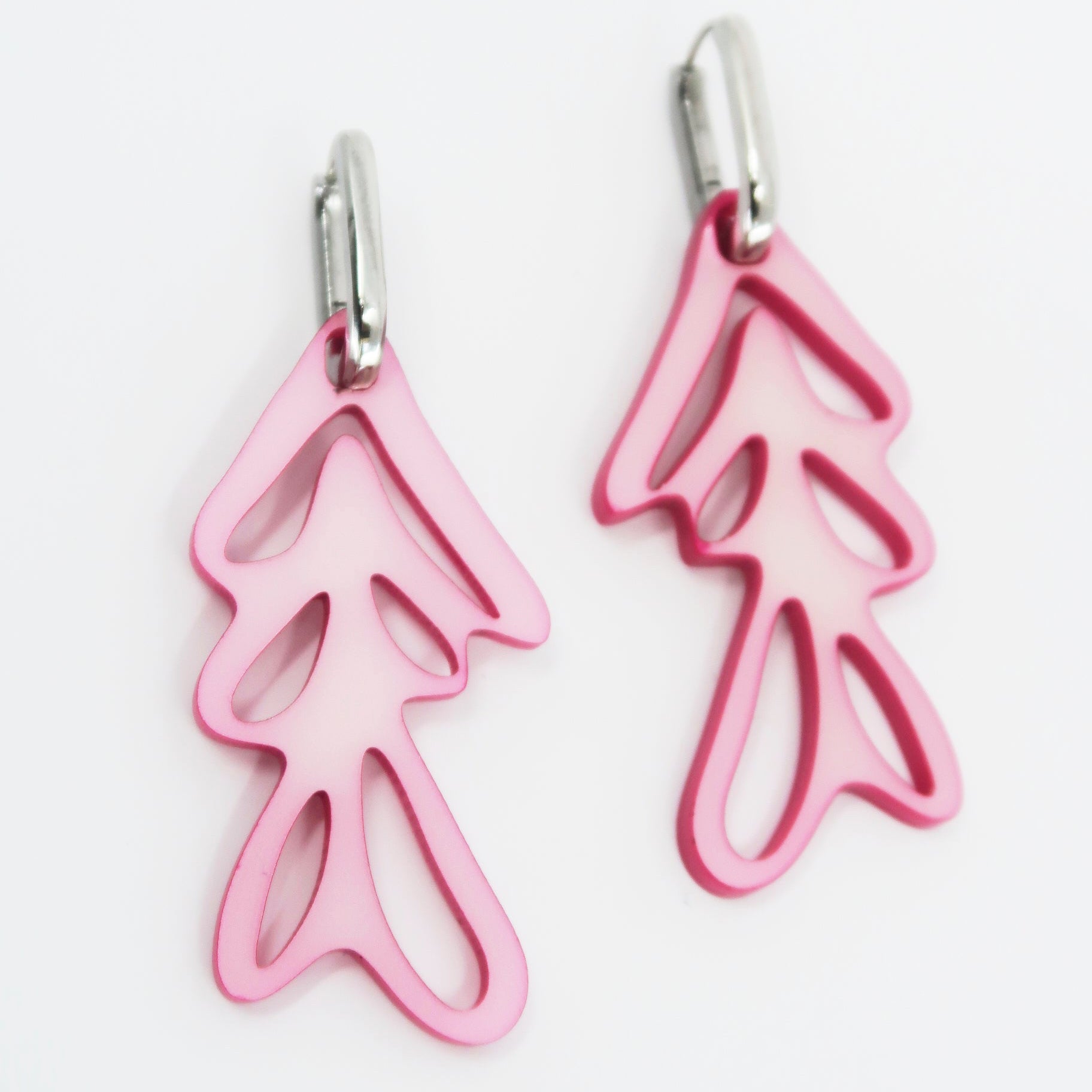 ALGAE 01 Ohrringe mit Edelstahl Klappcreolen