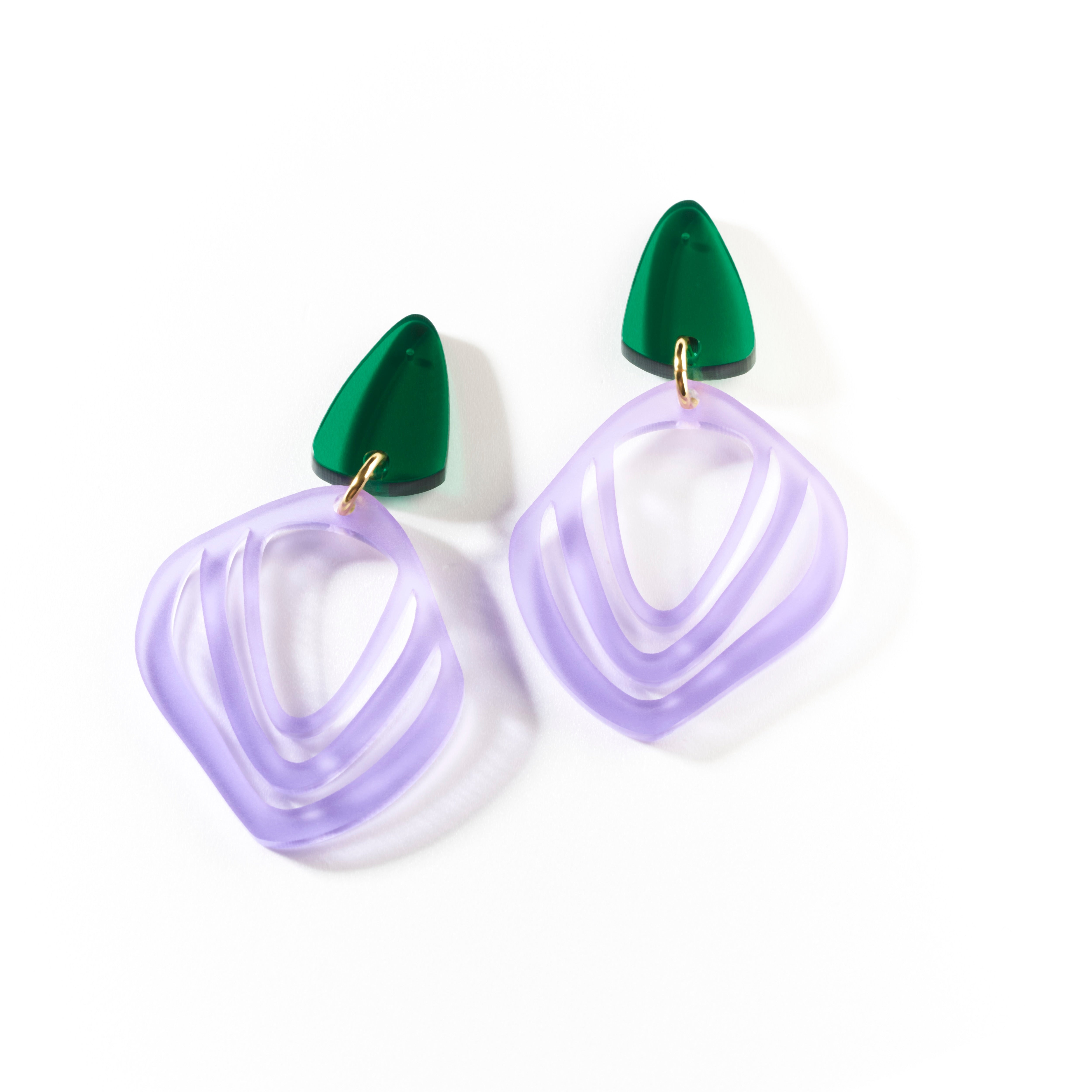 Iluska - frosted lavender & dark green